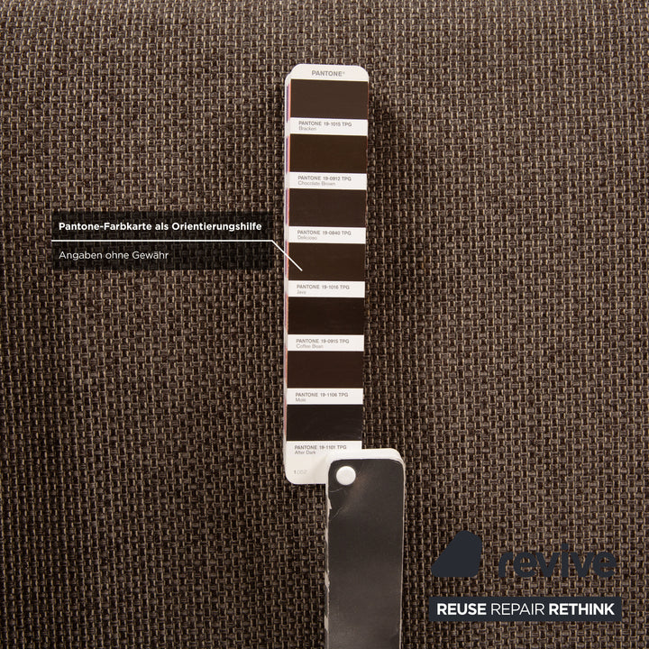 Freistil Rolf Benz 185 Fabric Three-Seater Gray Brown Sofa Couch