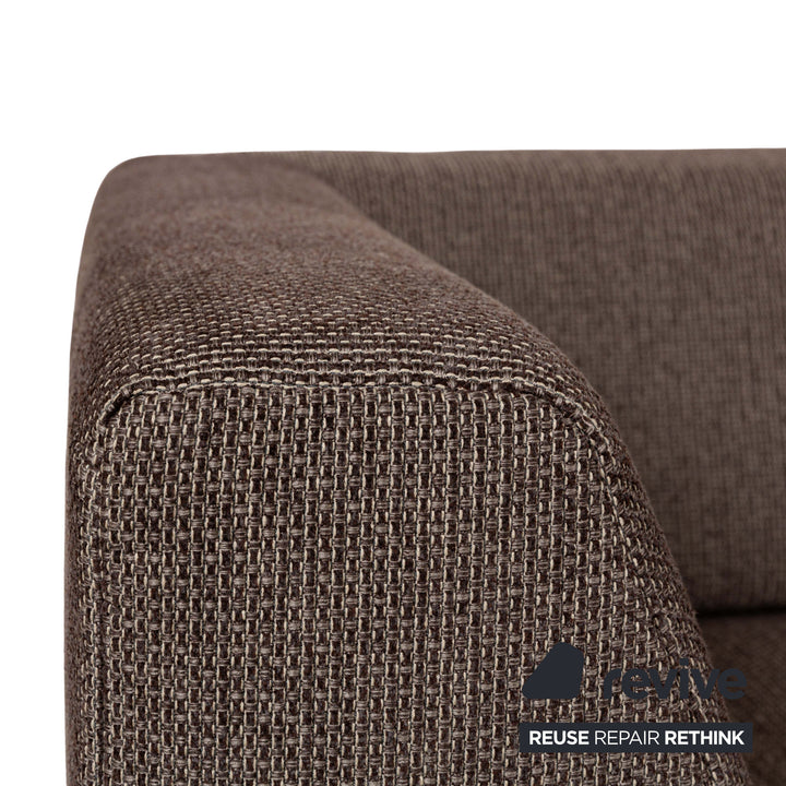 Canapé trois places Freistil Rolf Benz 185 en tissu gris marron