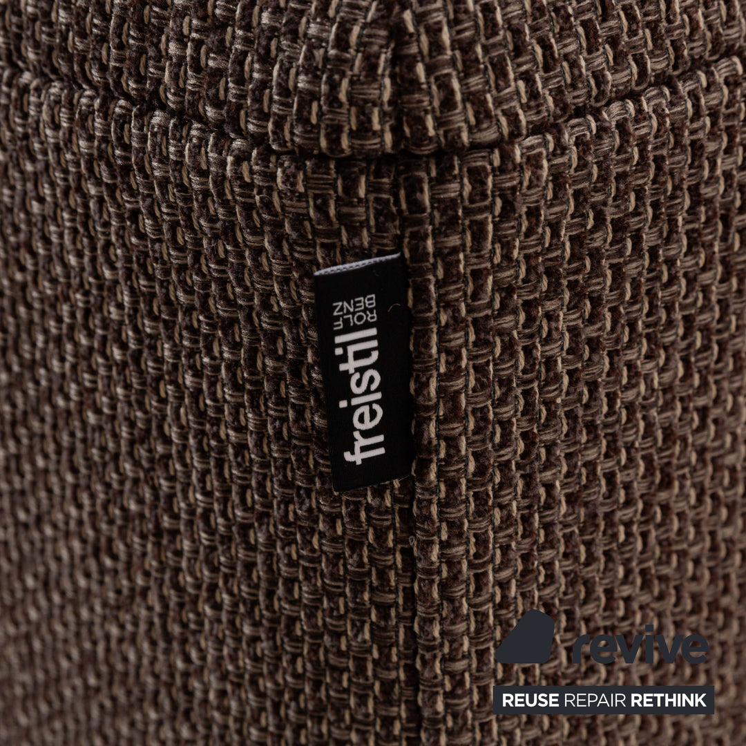 Canapé trois places Freistil Rolf Benz 185 en tissu gris marron
