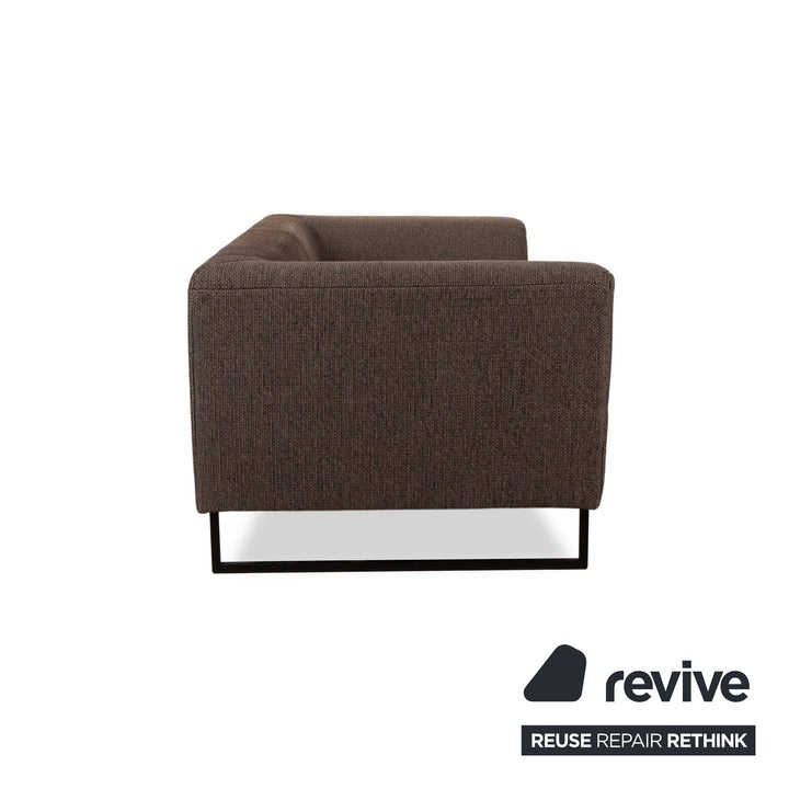 Canapé trois places Freistil Rolf Benz 185 en tissu gris marron