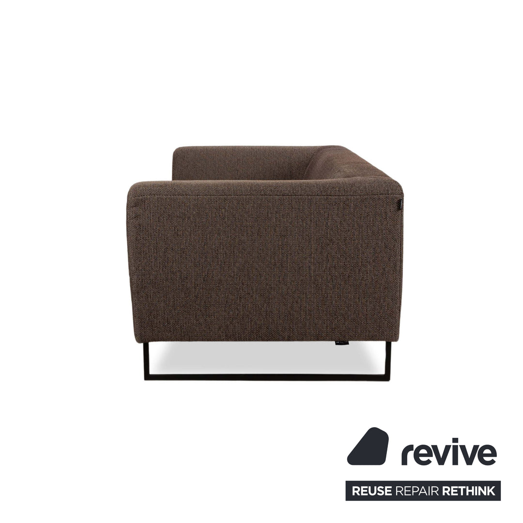 Canapé trois places Freistil Rolf Benz 185 en tissu gris marron