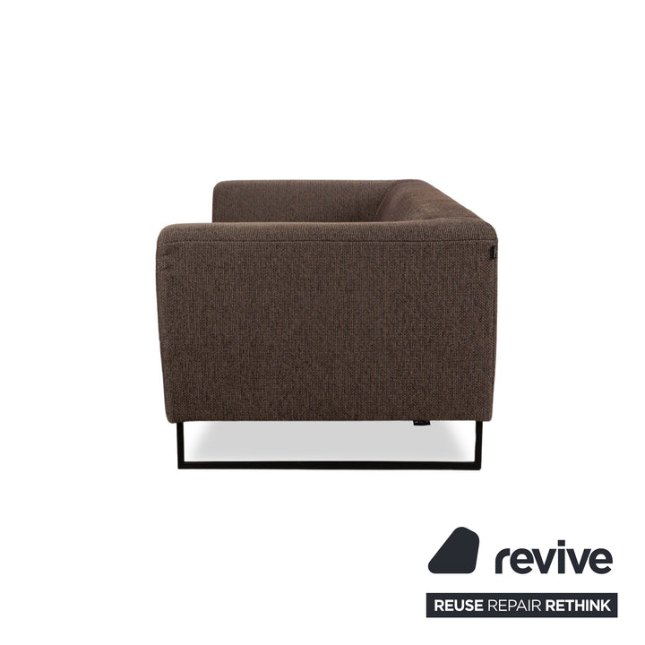 Canapé trois places Freistil Rolf Benz 185 en tissu gris marron
