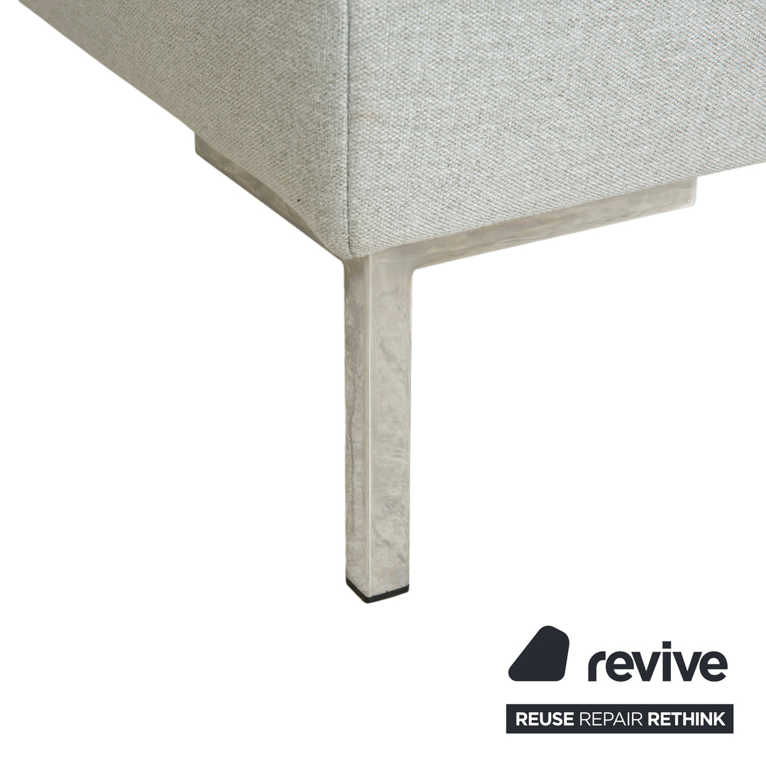 Freistil Rolf Benz 185 fabric three-seater light grey blue sofa couch