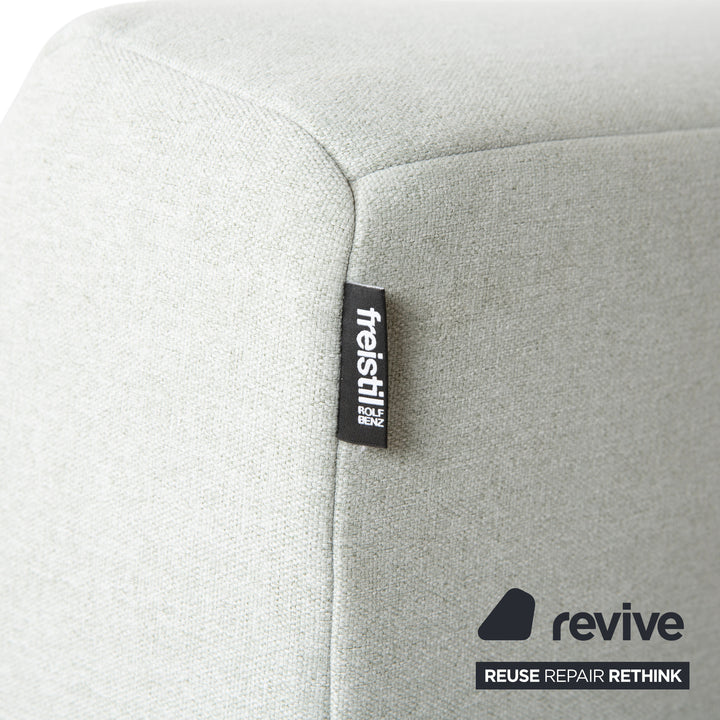 Freistil Rolf Benz 185 fabric three-seater light grey blue sofa couch
