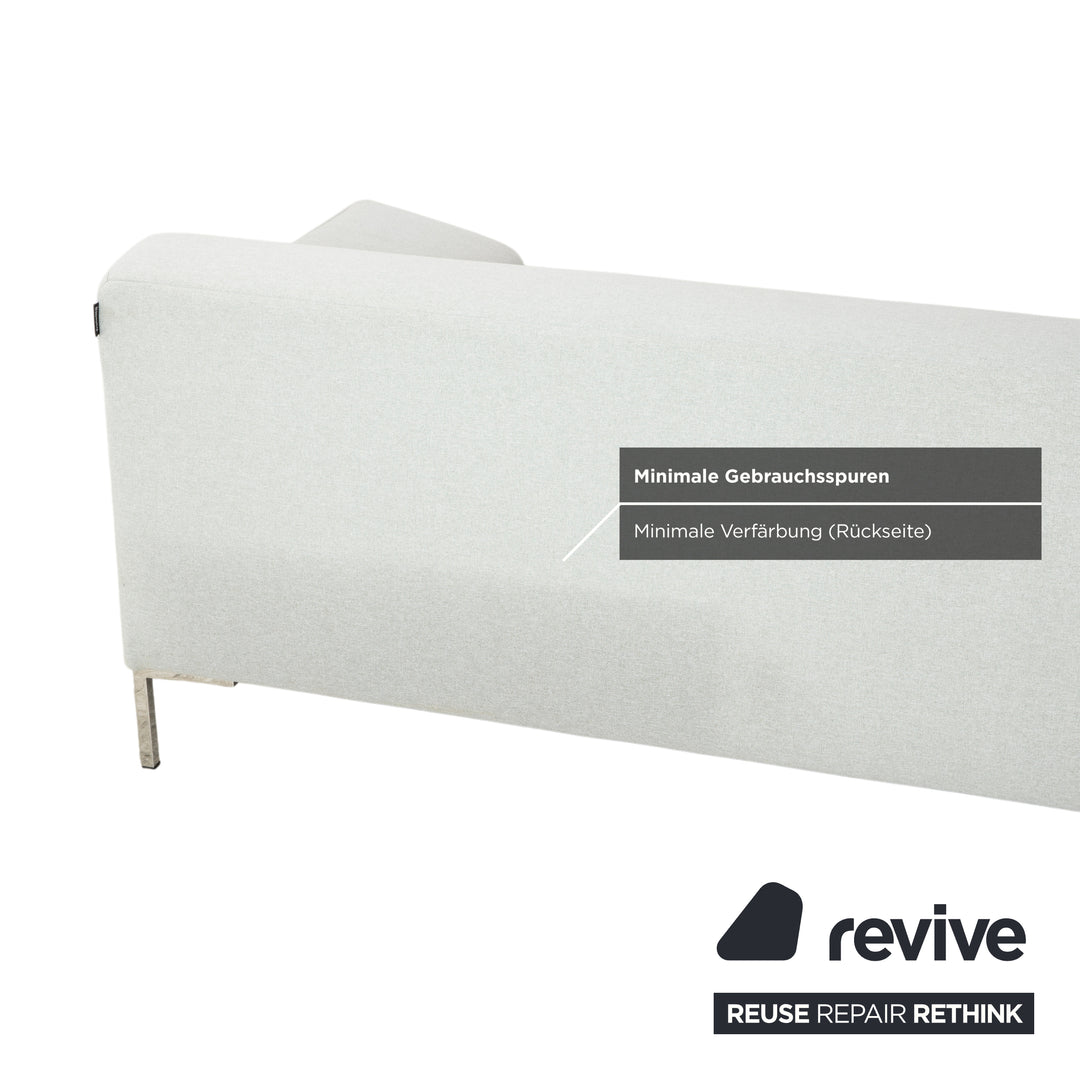 Freistil Rolf Benz 185 Stoff Dreisitzer Hellgrau Blau Sofa Couch