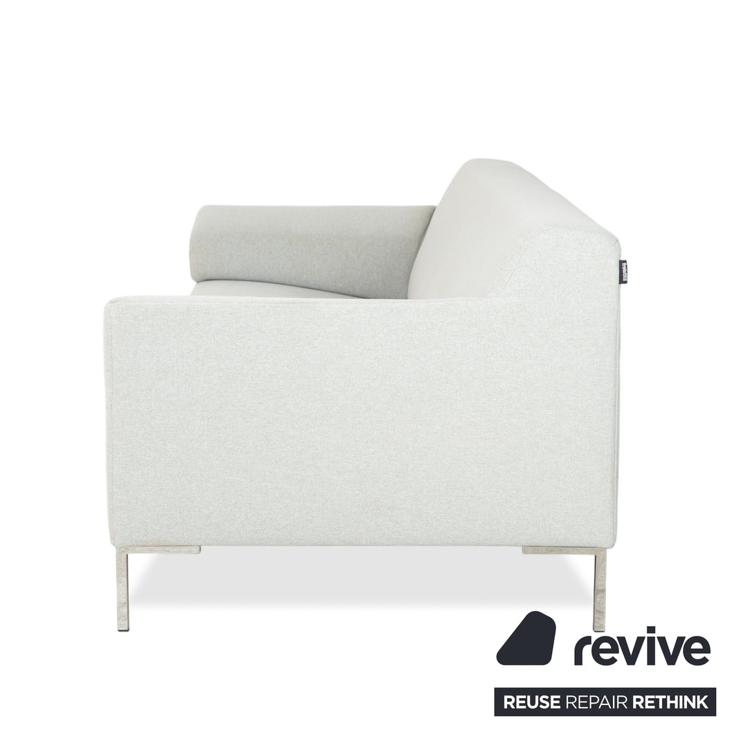 Freistil Rolf Benz 185 Stoff Dreisitzer Hellgrau Blau Sofa Couch