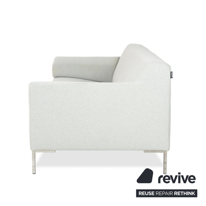 Freistil Rolf Benz 185 fabric three-seater light grey blue sofa couch