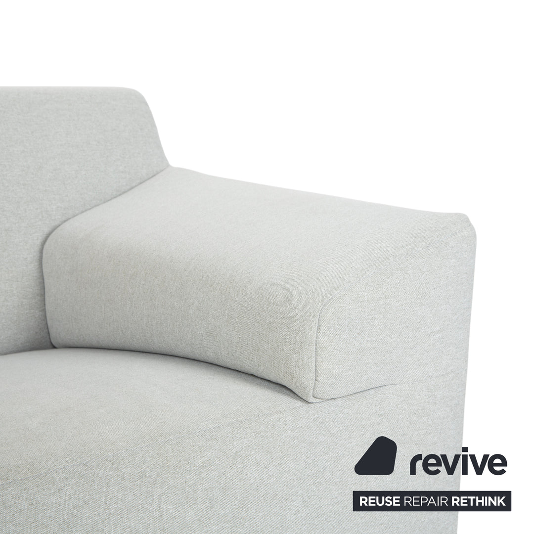 Freistil Rolf Benz 185 Stoff Dreisitzer Hellgrau Blau Sofa Couch