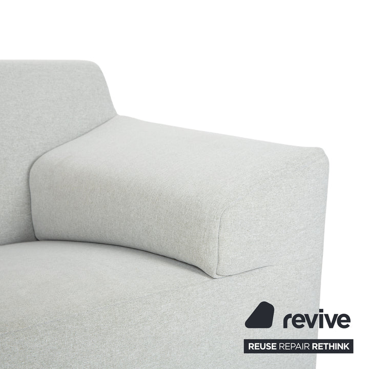 Freistil Rolf Benz 185 Stoff Dreisitzer Hellgrau Blau Sofa Couch