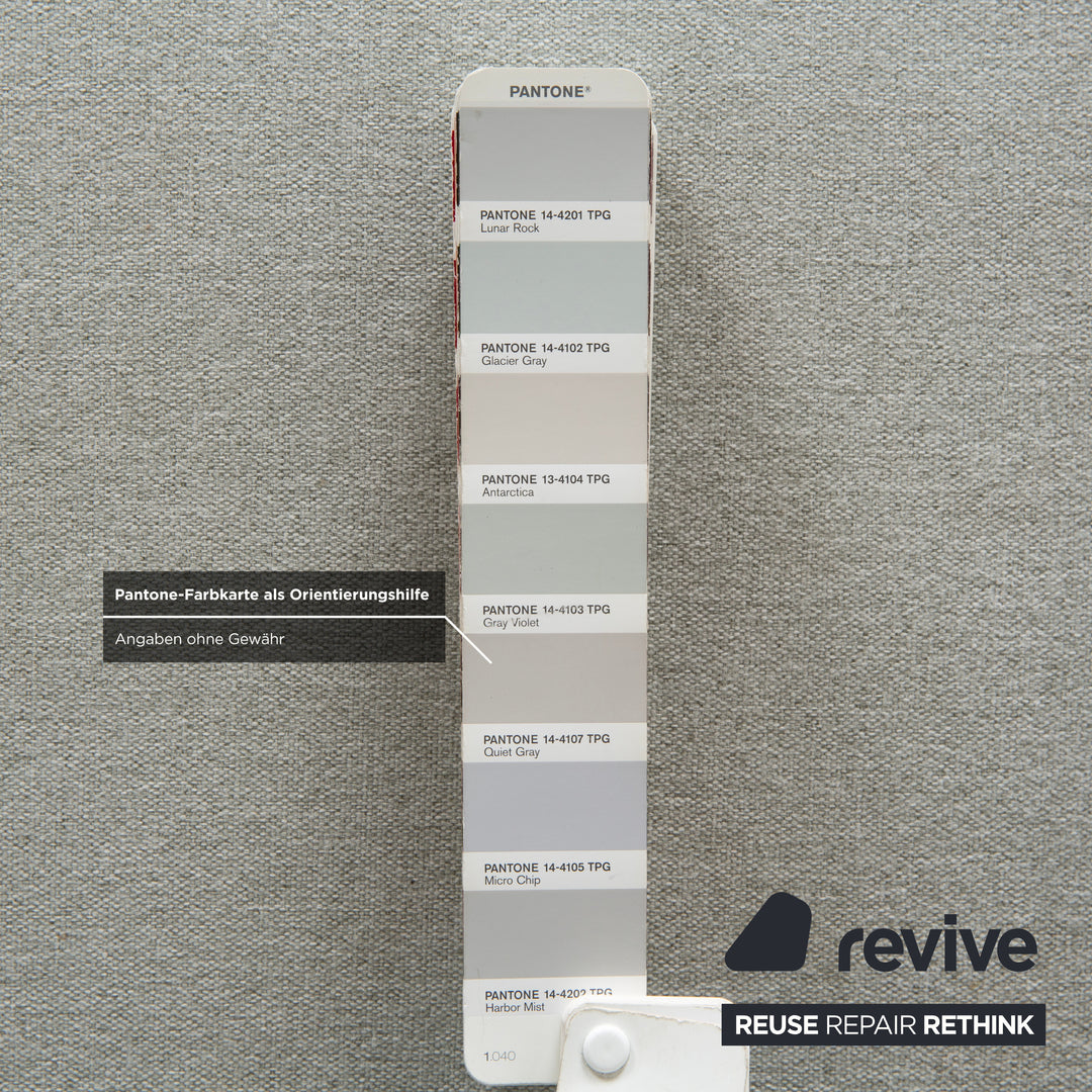 Freistil Rolf Benz 185 Stoff Dreisitzer Hellgrau Blau Sofa Couch