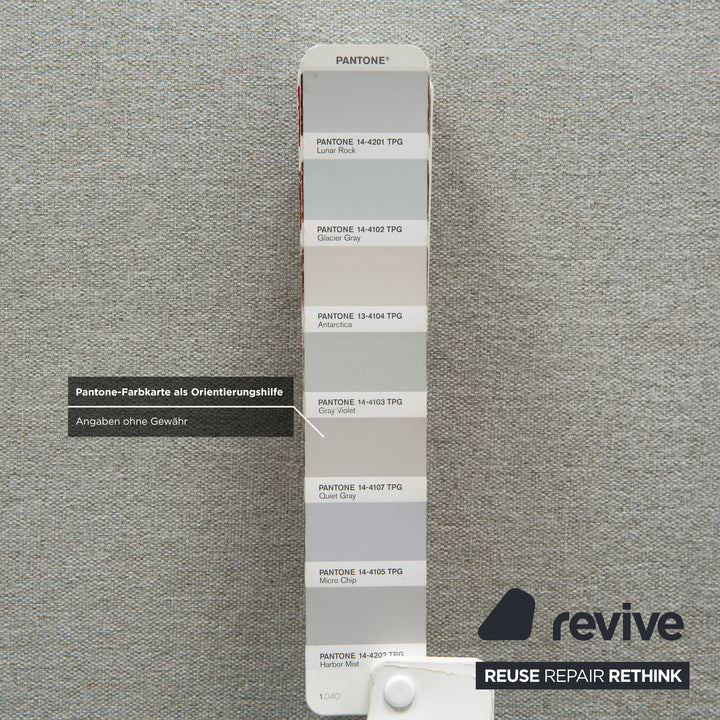 Freistil Rolf Benz 185 fabric three-seater light grey blue sofa couch