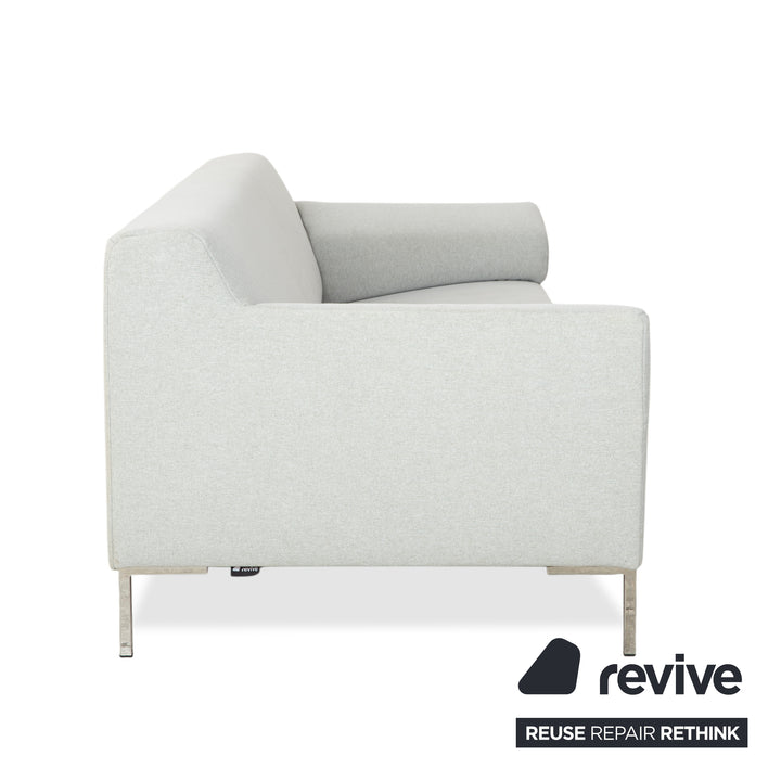 Freistil Rolf Benz 185 Stoff Dreisitzer Hellgrau Blau Sofa Couch