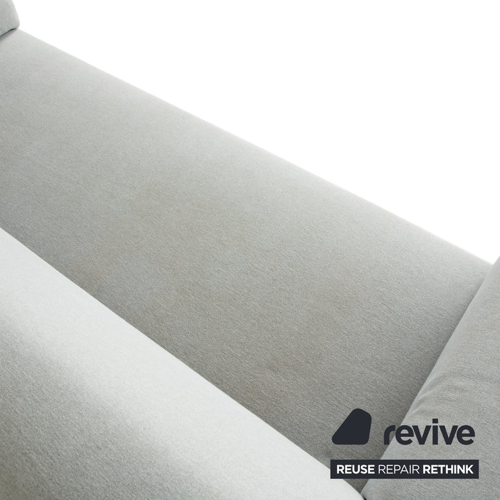 Freistil Rolf Benz 185 fabric three-seater light grey blue sofa couch