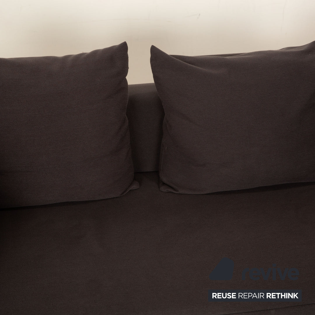 Freistil Rolf Benz 185 Fabric Corner Sofa Gray Dark Gray Recamiere Right Sofa Couch