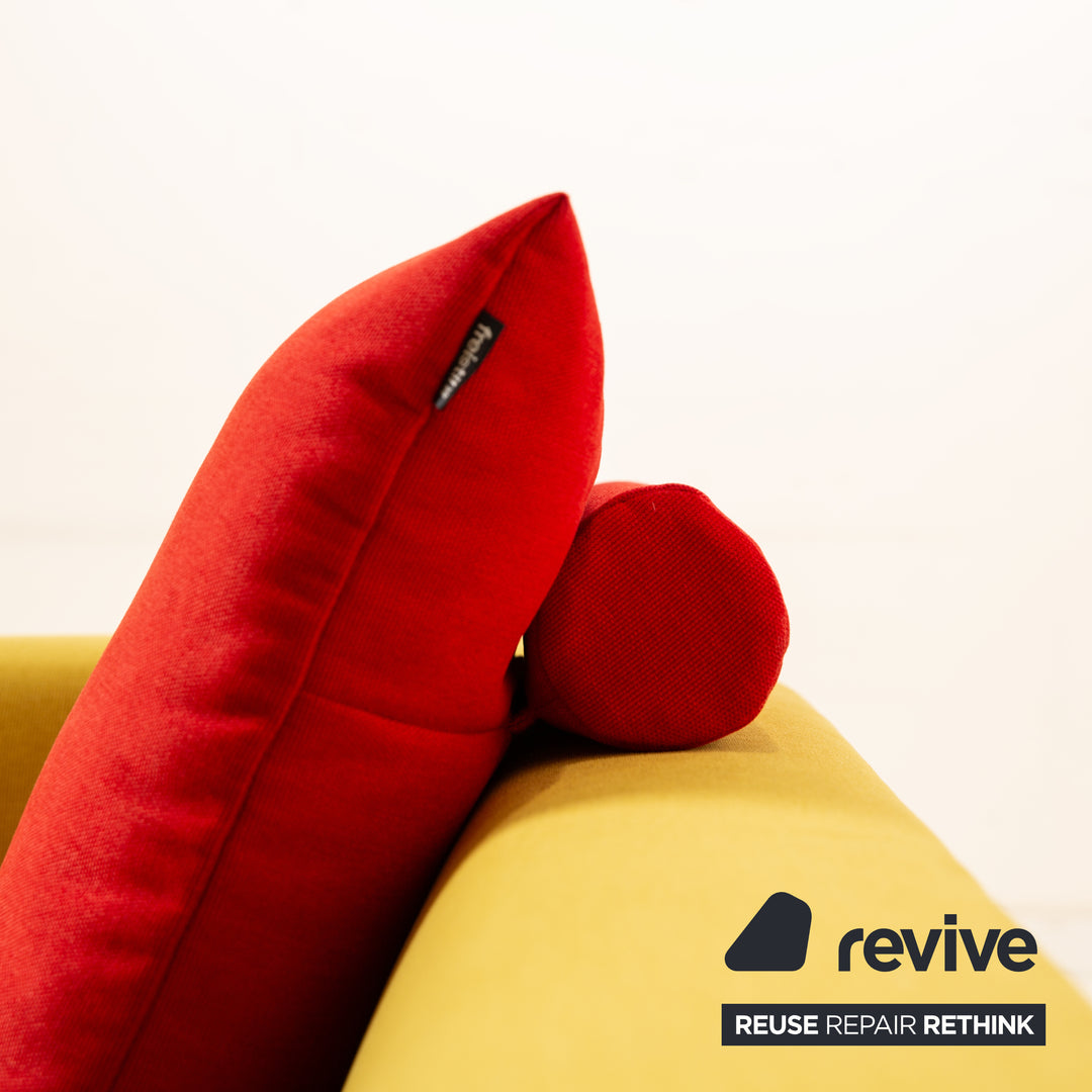 Freestyle Rolf Benz 185 Fabric Two Seater Green Sofa Couch