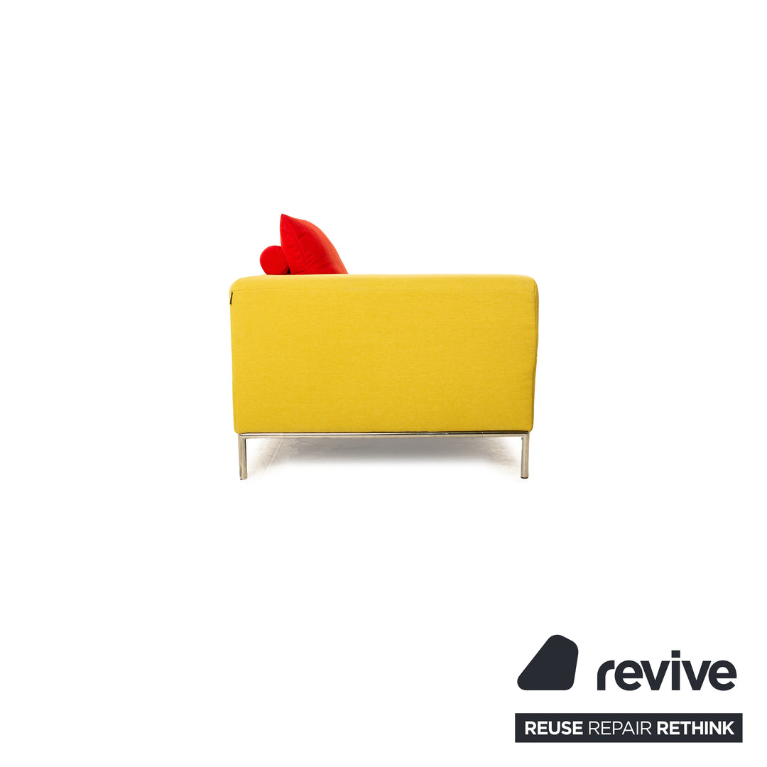 Freestyle Rolf Benz 185 Fabric Two Seater Green Sofa Couch