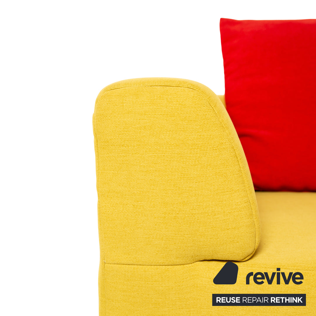 Freestyle Rolf Benz 185 Fabric Two Seater Green Sofa Couch