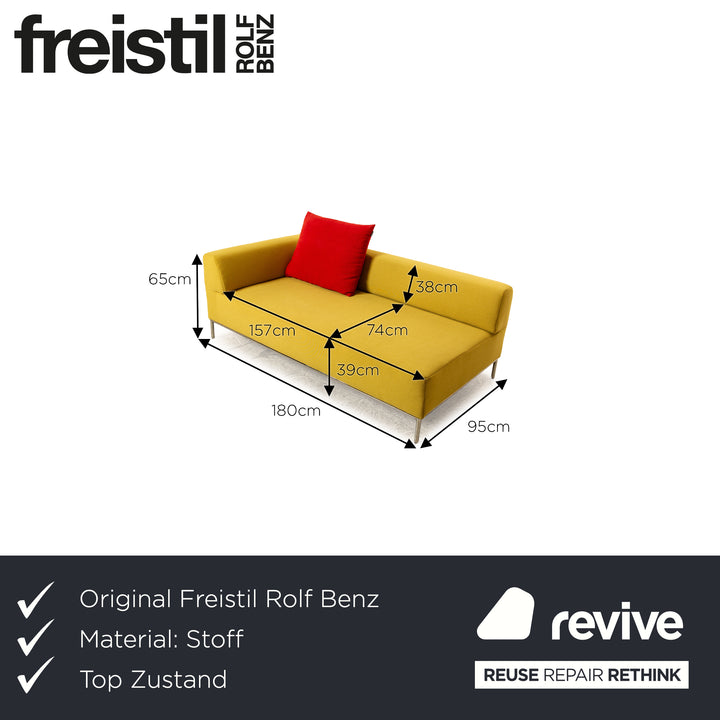 Freestyle Rolf Benz 185 Fabric Two Seater Green Sofa Couch