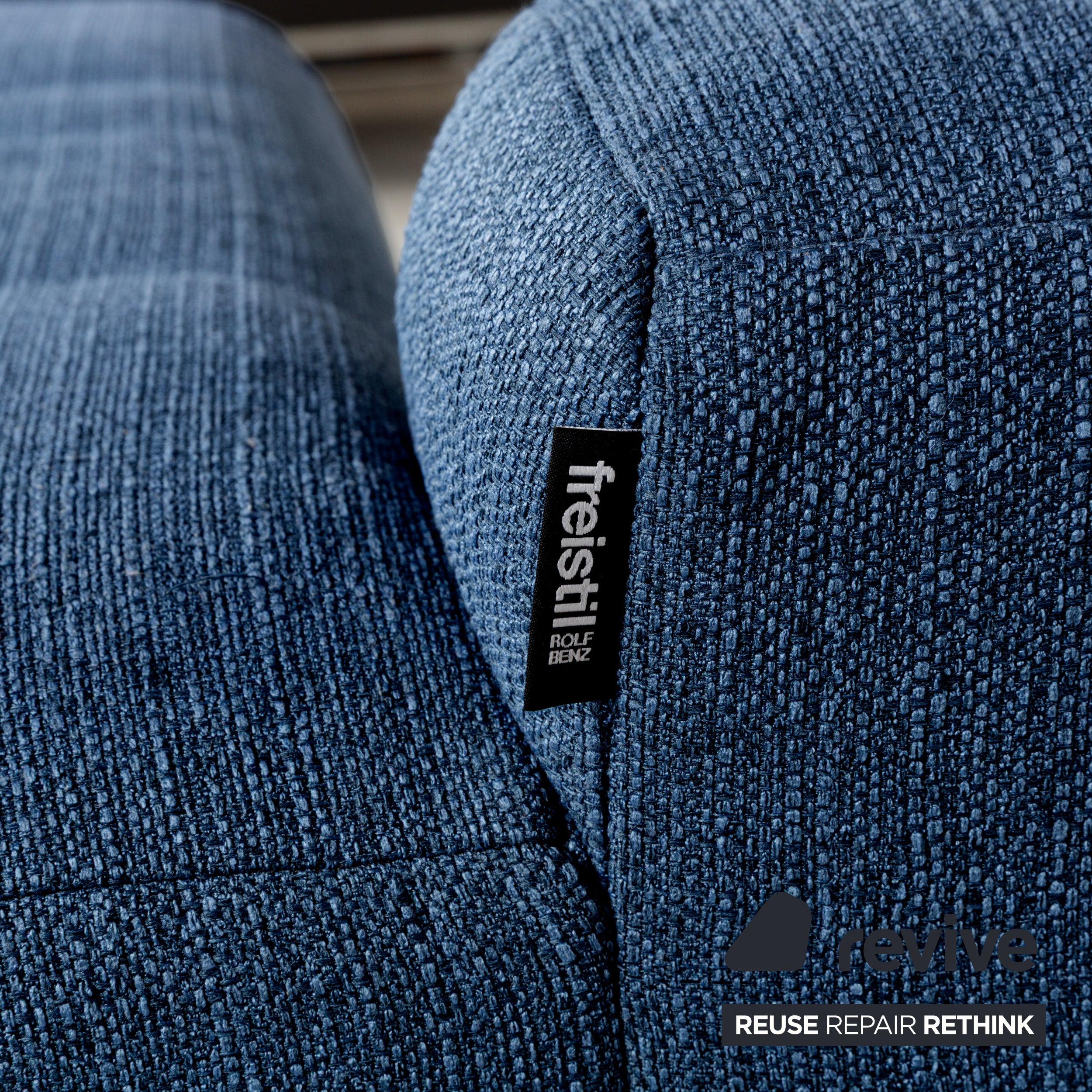 Freistil Rolf Benz 186 Stoff Dreisitzer Blau Sofa Couch