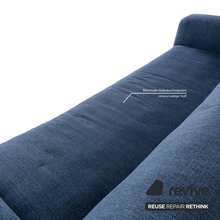 Freestyle Rolf Benz 186 Fabric Three-Seater Blue Sofa Couch