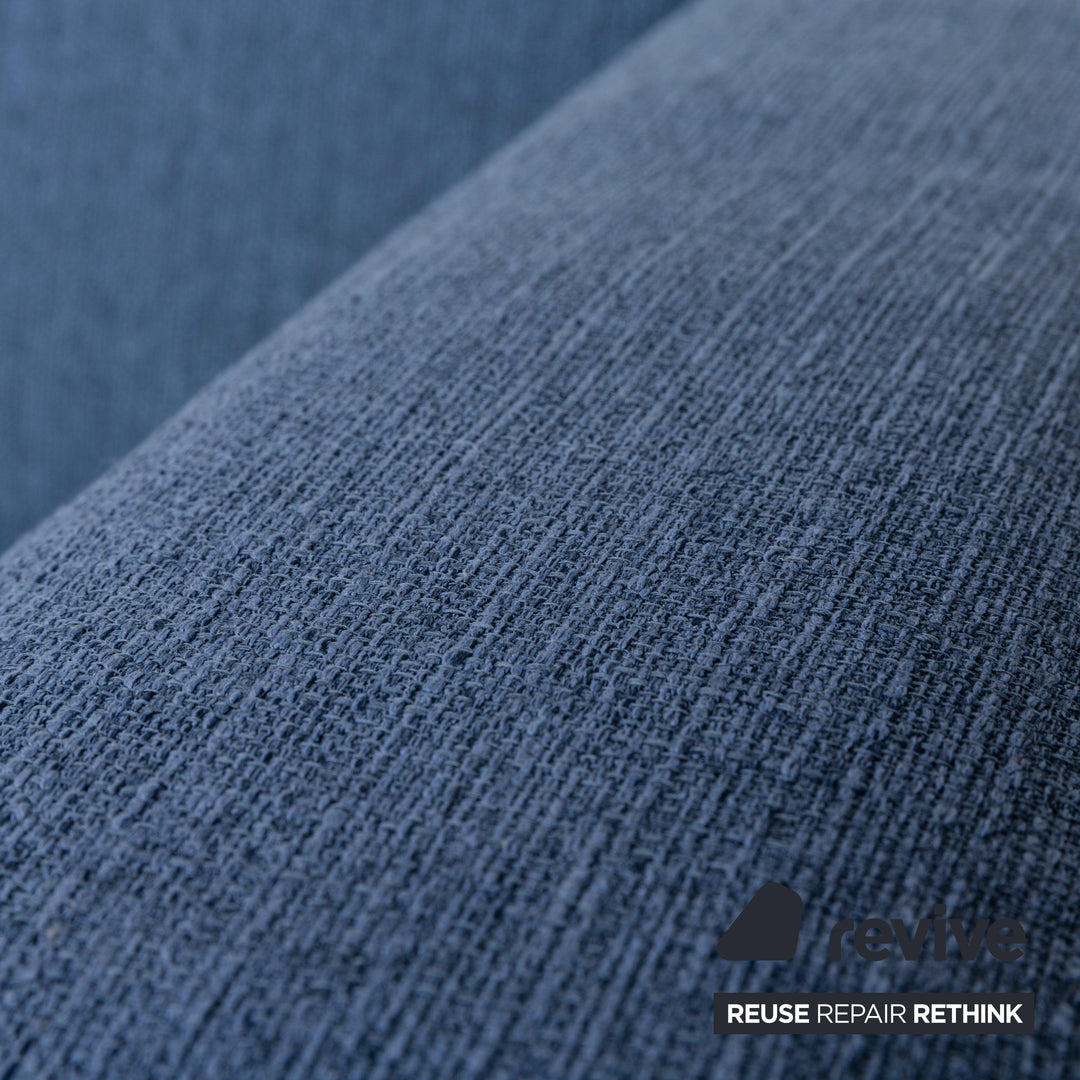 Freestyle Rolf Benz 186 Fabric Three-Seater Blue Sofa Couch
