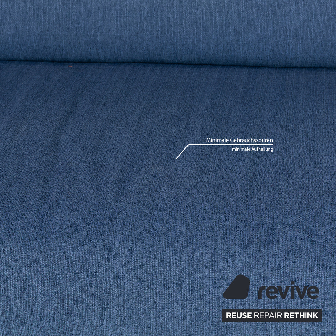 Freestyle Rolf Benz 186 Fabric Three-Seater Blue Sofa Couch