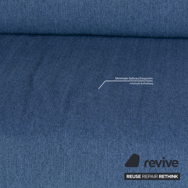 Freestyle Rolf Benz 186 Fabric Three-Seater Blue Sofa Couch