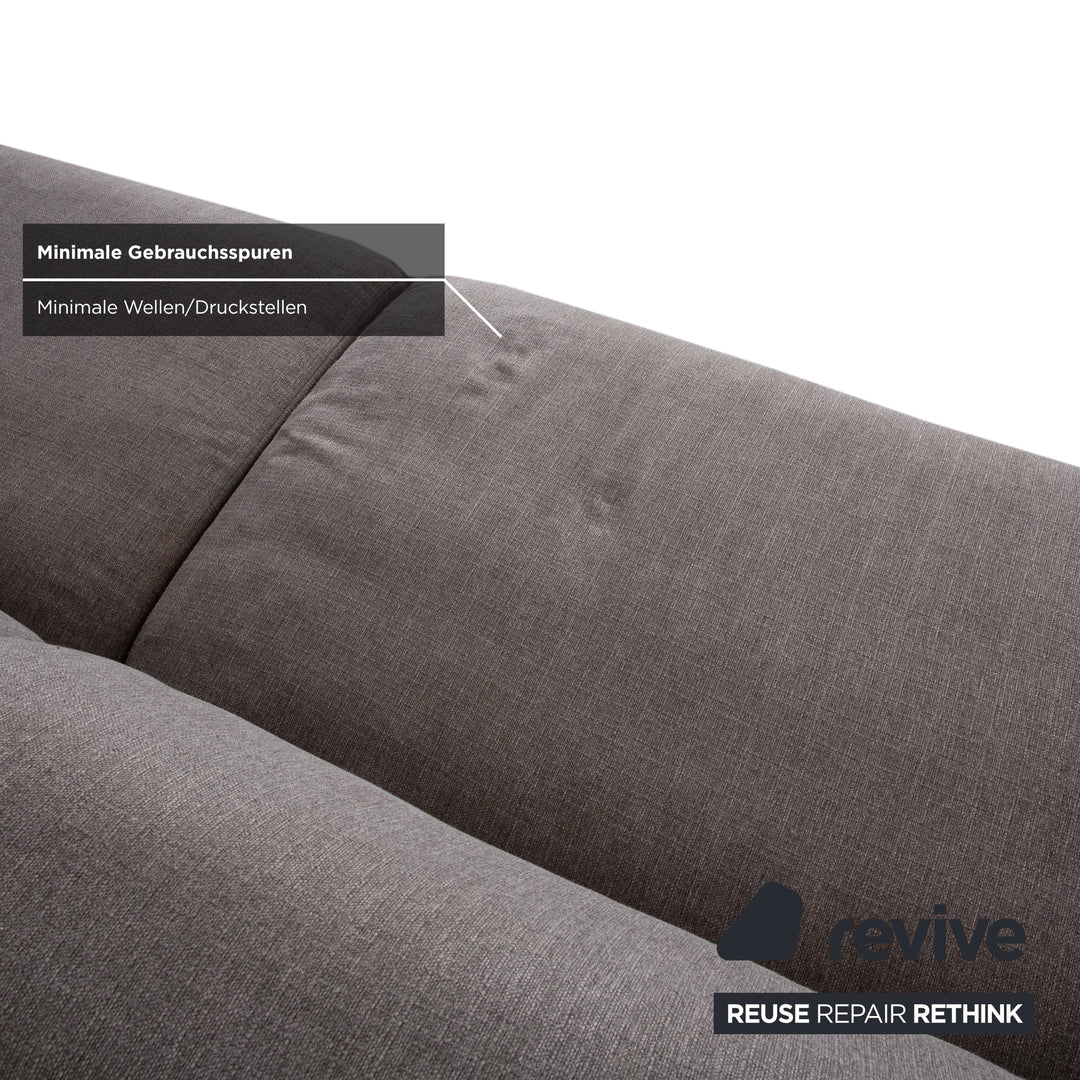 Freistil Rolf Benz 187 Stoff Viersitzer Grau Sofa Couch