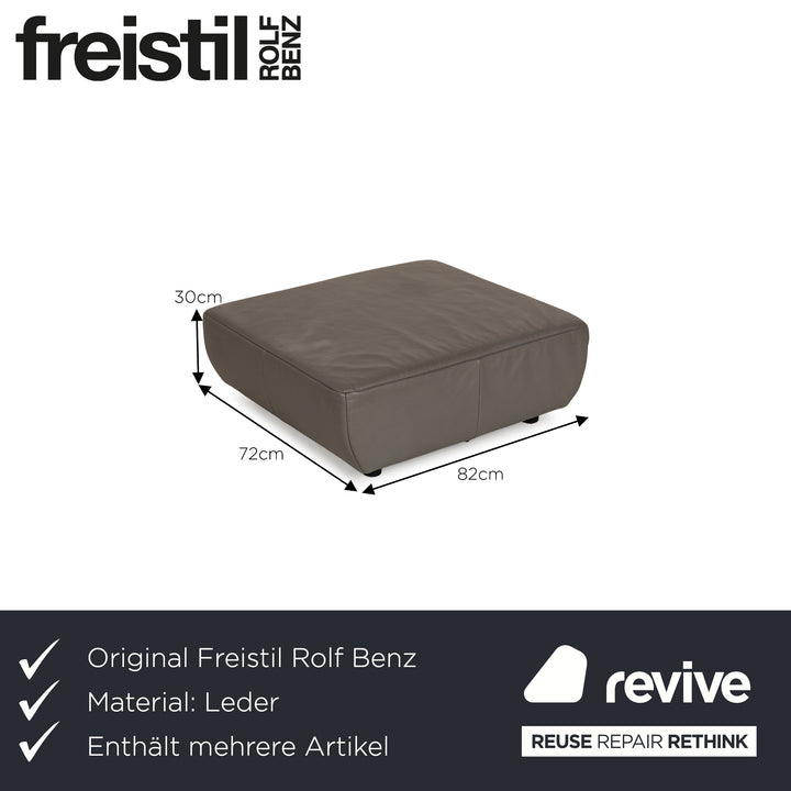 Freestyle Rolf Benz Leather Sofa Set Grey Two-Seater Stool Couch Manual Function