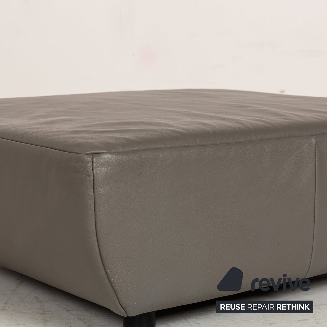 Freestyle Rolf Benz Leather Sofa Set Grey Two-Seater Stool Couch Manual Function