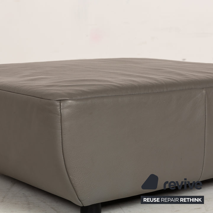 Freestyle Rolf Benz Leather Sofa Set Grey Two-Seater Stool Couch Manual Function
