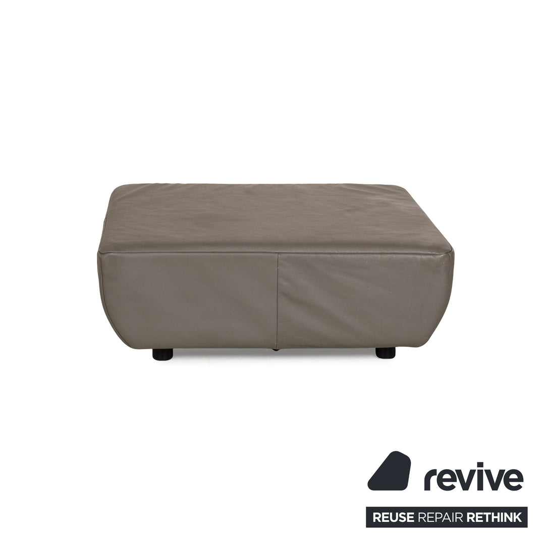 Freestyle Rolf Benz Leather Sofa Set Grey Two-Seater Stool Couch Manual Function