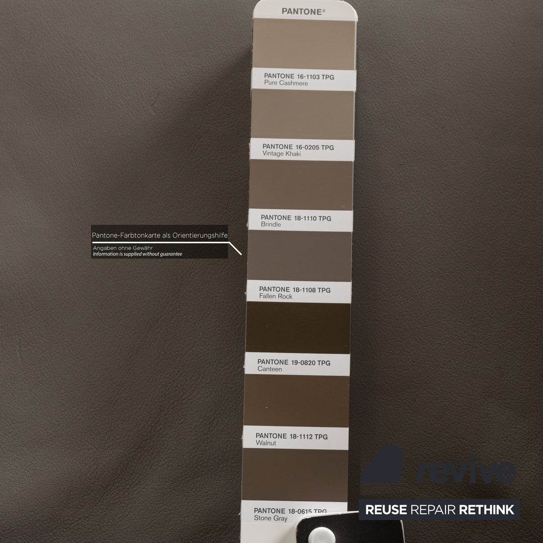 Freestyle Rolf Benz Leather Sofa Set Grey Two-Seater Stool Couch Manual Function