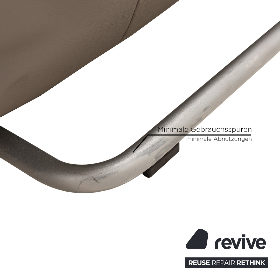 Freestyle Rolf Benz Leather Sofa Set Grey Two-Seater Stool Couch Manual Function