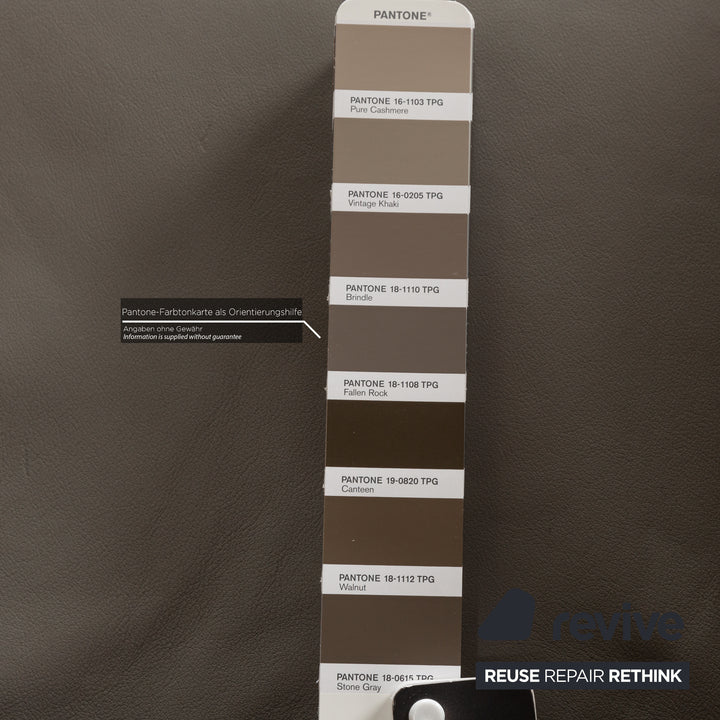 Freistil Rolf Benz Leather Two-Seater Gray Sofa Couch Manual Function