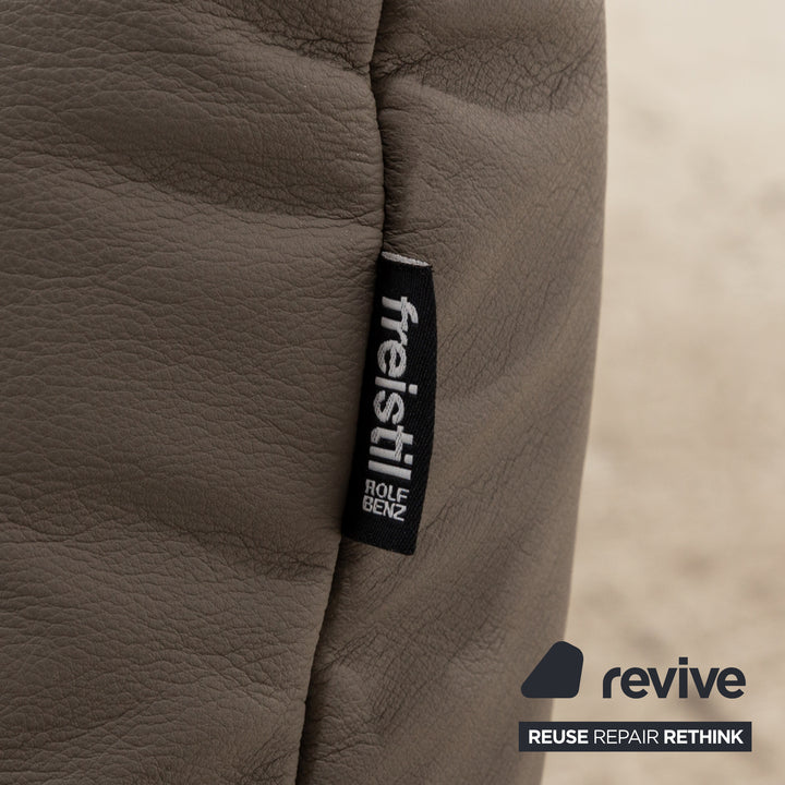 Freistil Rolf Benz Leather Two-Seater Gray Sofa Couch Manual Function