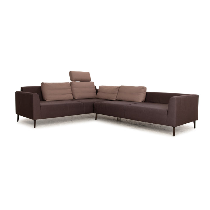 Freestyle Rolf Benz fabric corner sofa brown sofa couch