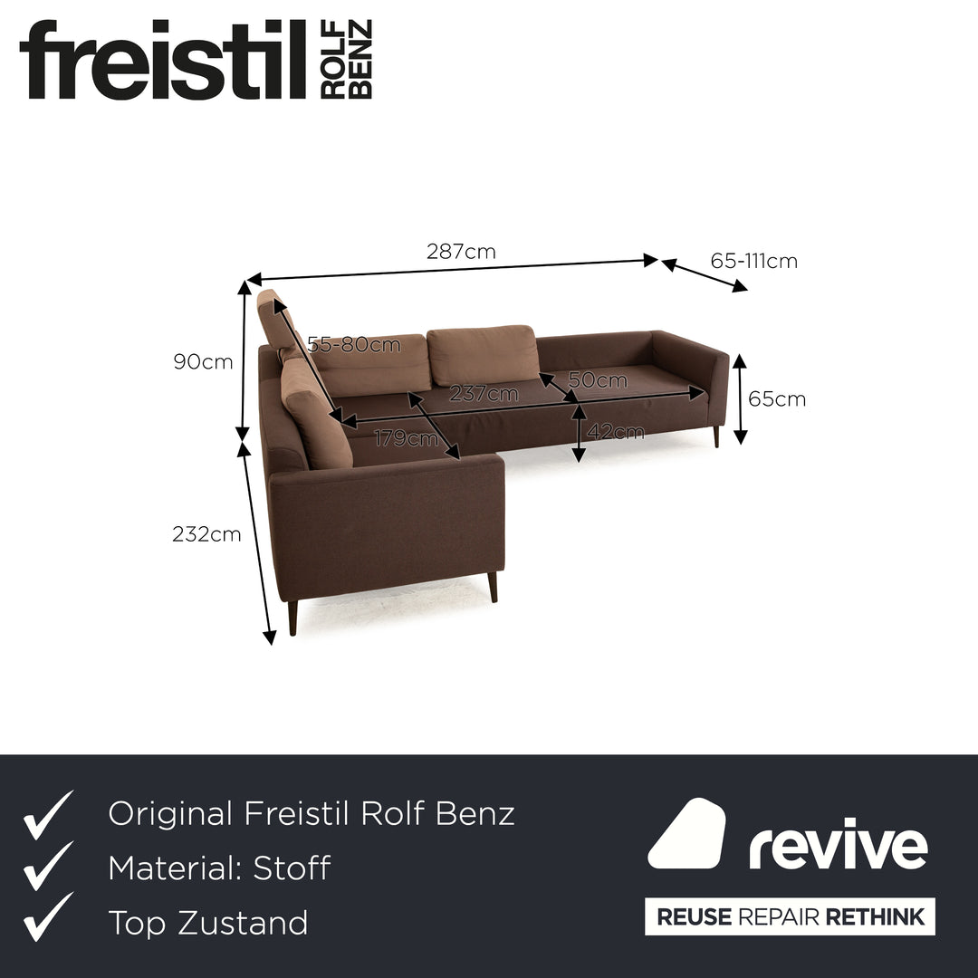 Freistil Rolf Benz Stoff Ecksofa Braun Sofa Couch