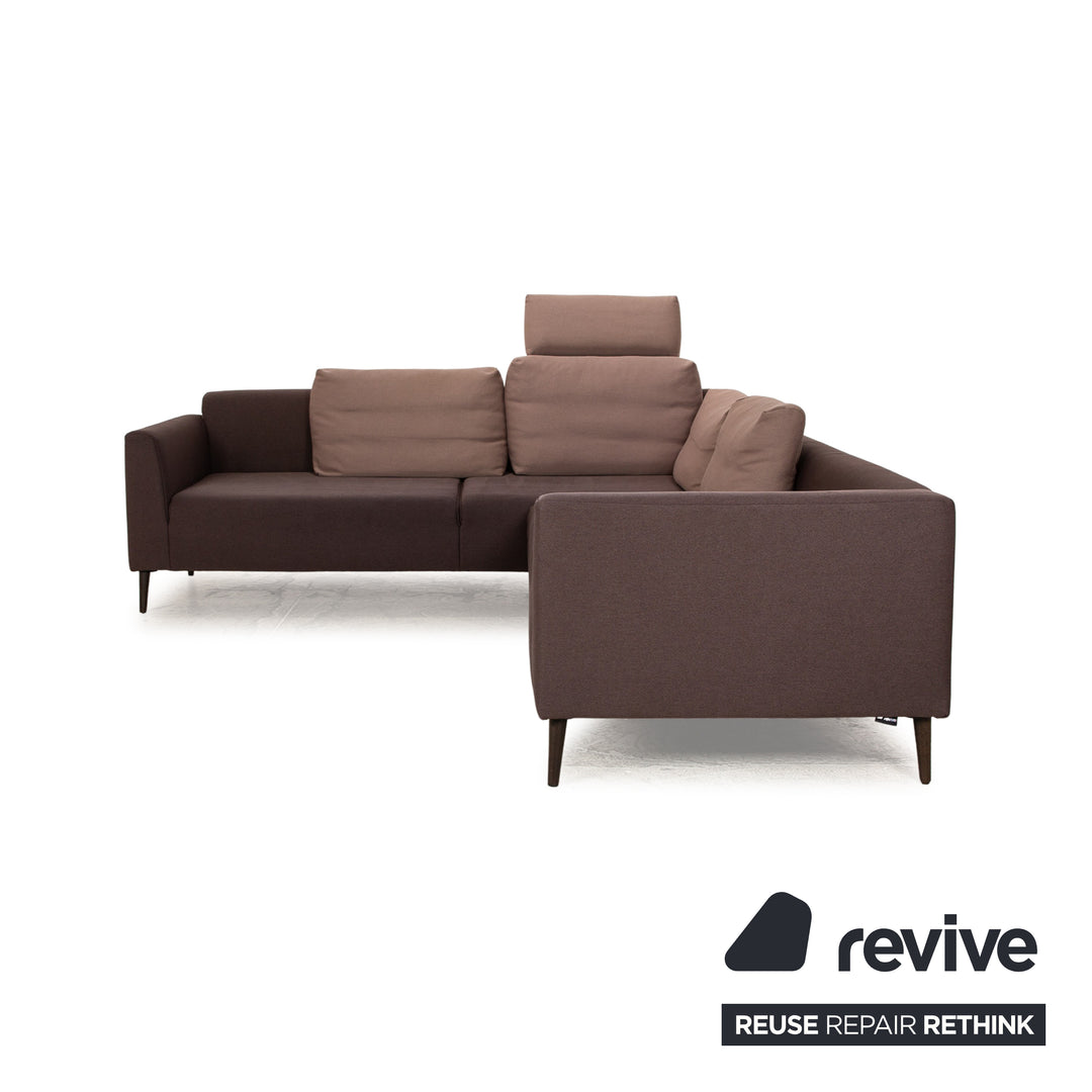 Freestyle Rolf Benz fabric corner sofa brown sofa couch