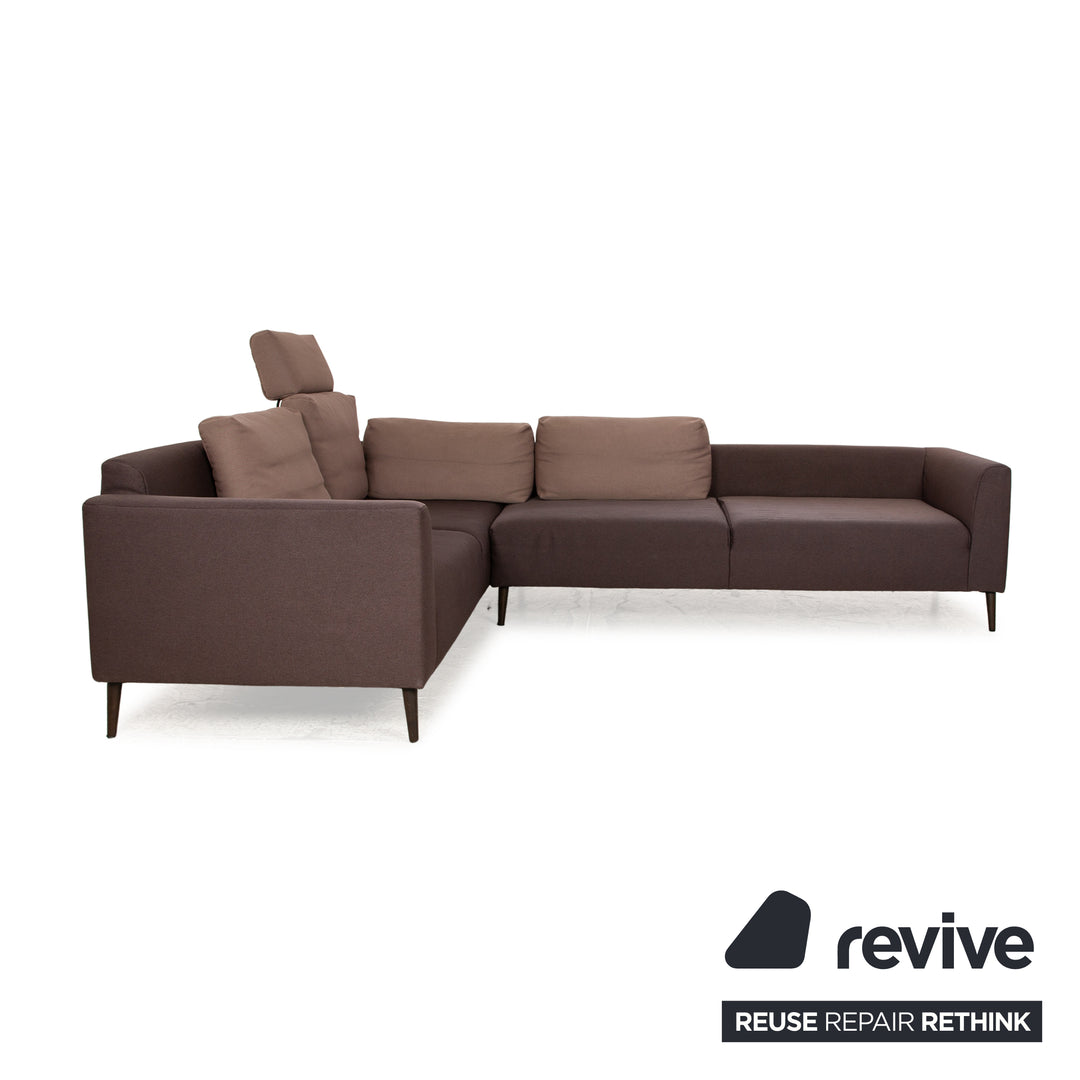 Freestyle Rolf Benz fabric corner sofa brown sofa couch