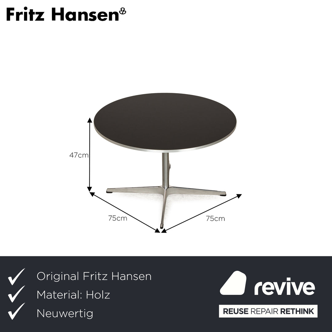 Fritz Hansen AJ wooden coffee table black 75 x 75 x 47 cm