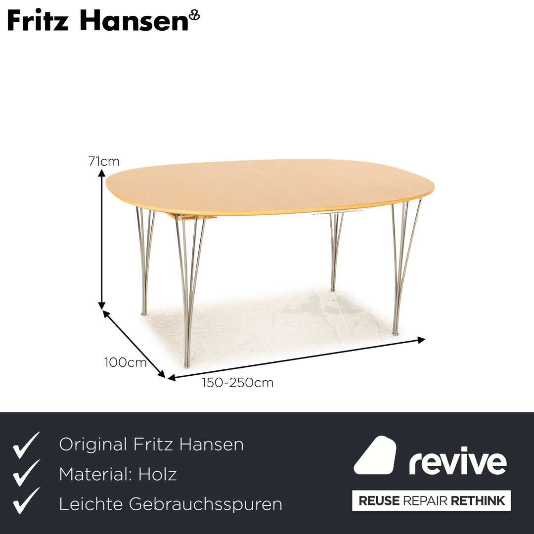 Fritz Hansen Collo Holz Esstisch Braun Buche Ausziehfunktion 150/200/250 x 71 x 100cm