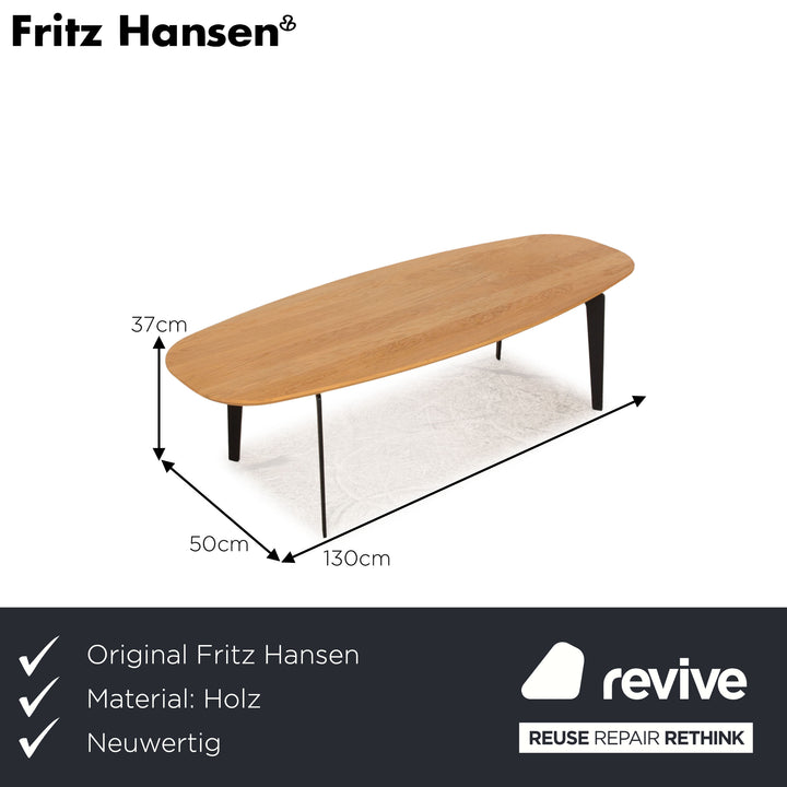 Fritz Hansen Joyn Holz Couchtisch Braun Platte Eiche natur 130 x 50 x 37 cm