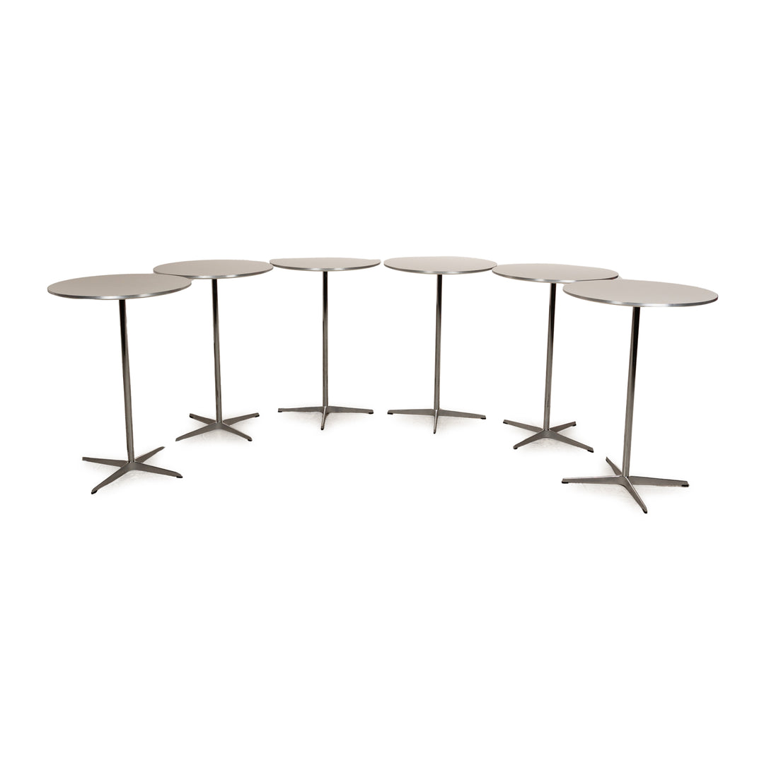 Fritz Hansen wooden dining table set white 6x bar table 75 x 75 x 108 cm