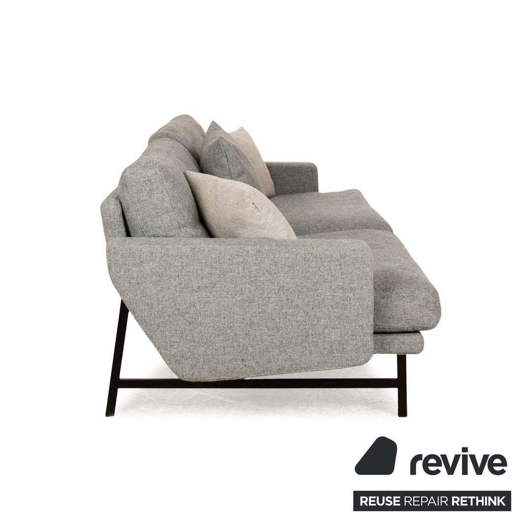 Fritz Hansen Lissoni Stoff Dreisitzer Hallingdal Grau