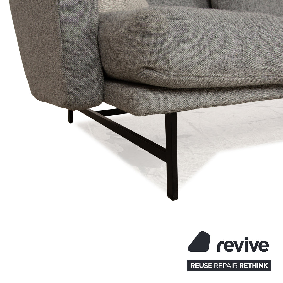 Fritz Hansen Lissoni Stoff Dreisitzer Hallingdal Grau