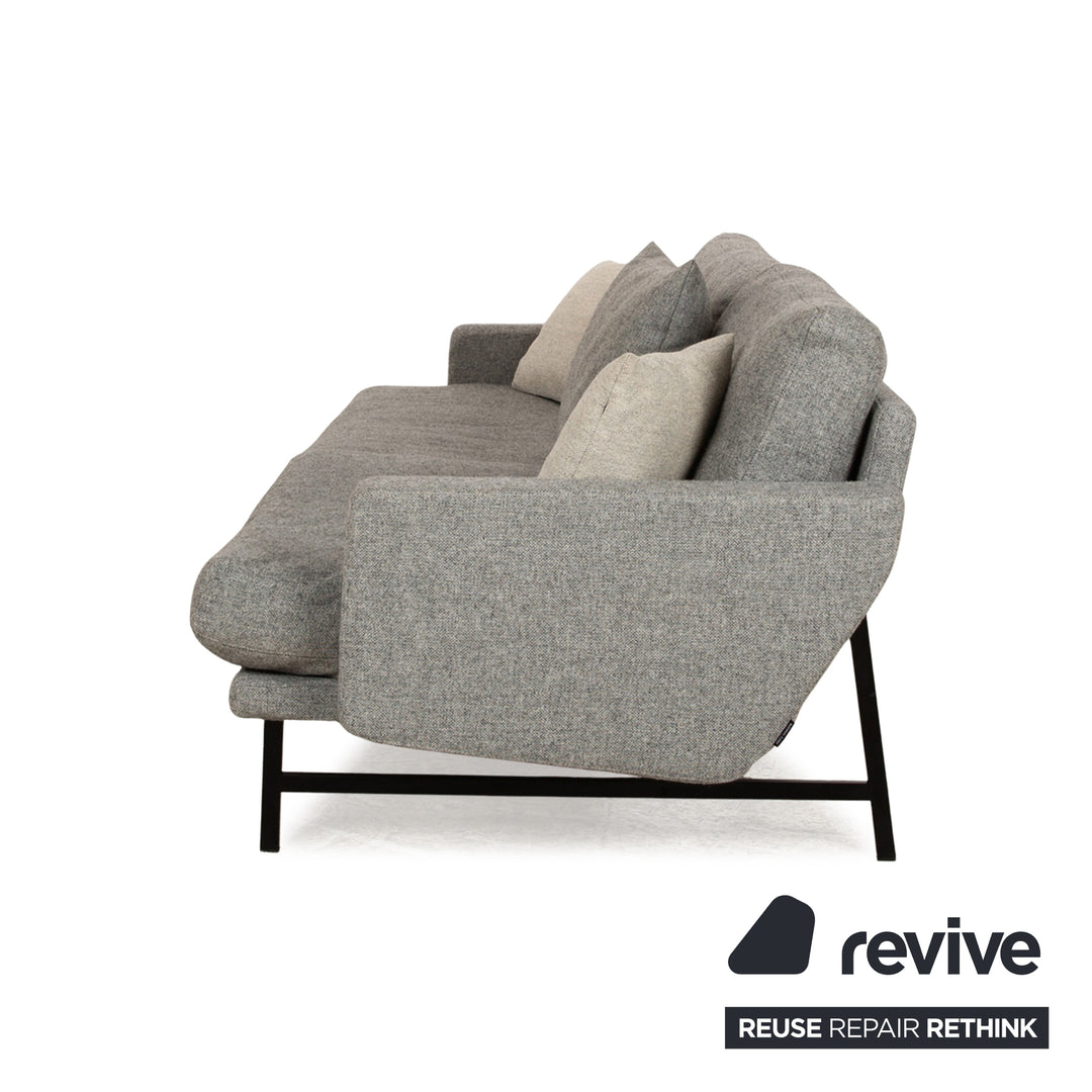 Fritz Hansen Lissoni Stoff Dreisitzer Hallingdal Grau