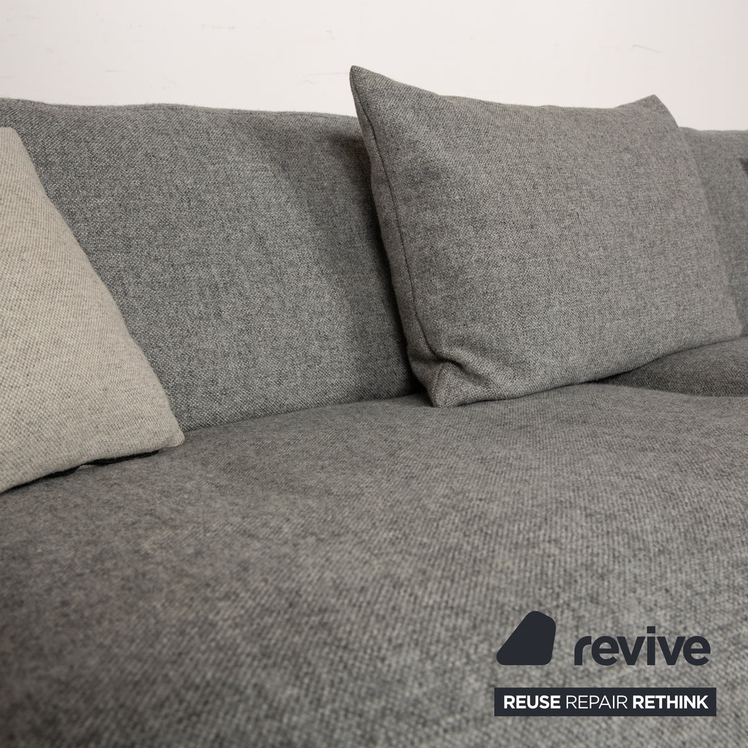 Fritz Hansen Lissoni Stoff Dreisitzer Hallingdal Grau