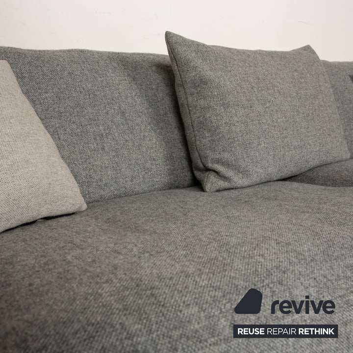 Fritz Hansen Lissoni Stoff Dreisitzer Hallingdal Grau