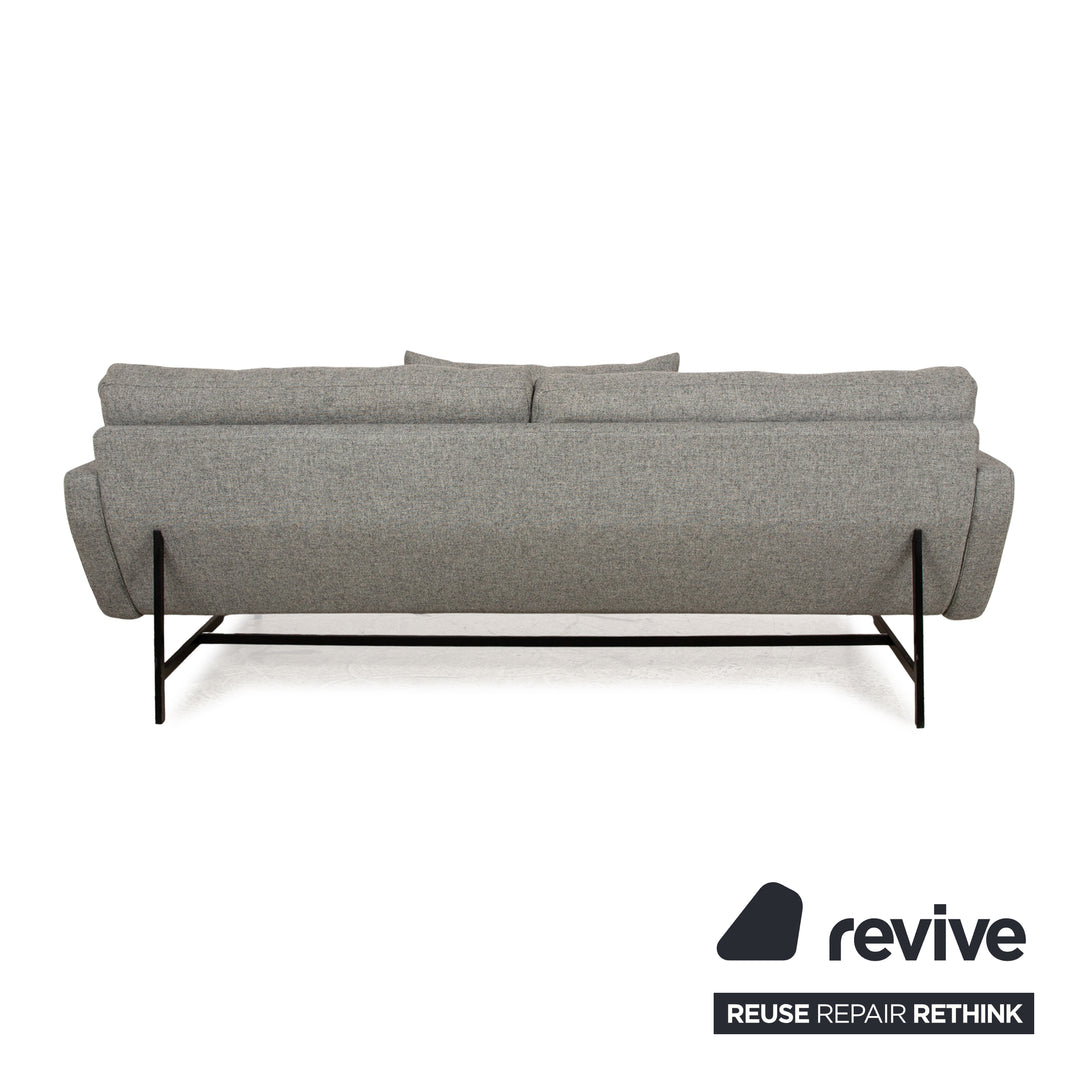 Fritz Hansen Lissoni Stoff Dreisitzer Hallingdal Grau